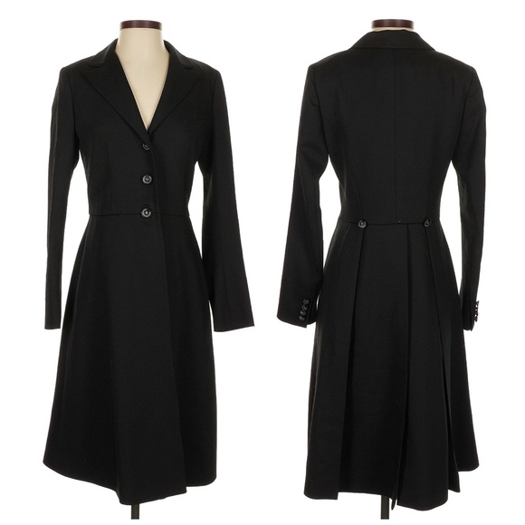 Ralph Lauren Jackets & Blazers - Ralph Lauren Long Coat Dress Black Tuxedo Jacket Wool Tailored Vintage NWT$1298